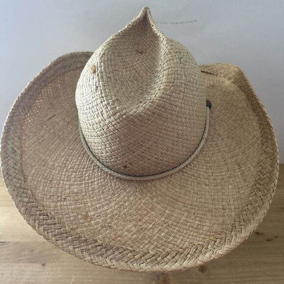 Shady Brady Hudson Woven Straw Cowboy Hat w Adjustable Strap Beach Boho Sz XL - Picture 4 of 11